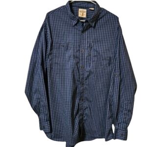 Red Head Brand Co mens XL blue and black checked button down long sleeve shirt.